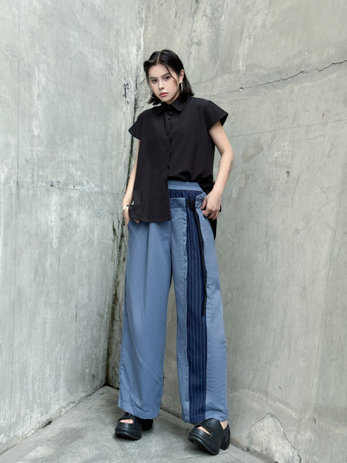 Stripe Panel Wide Pants